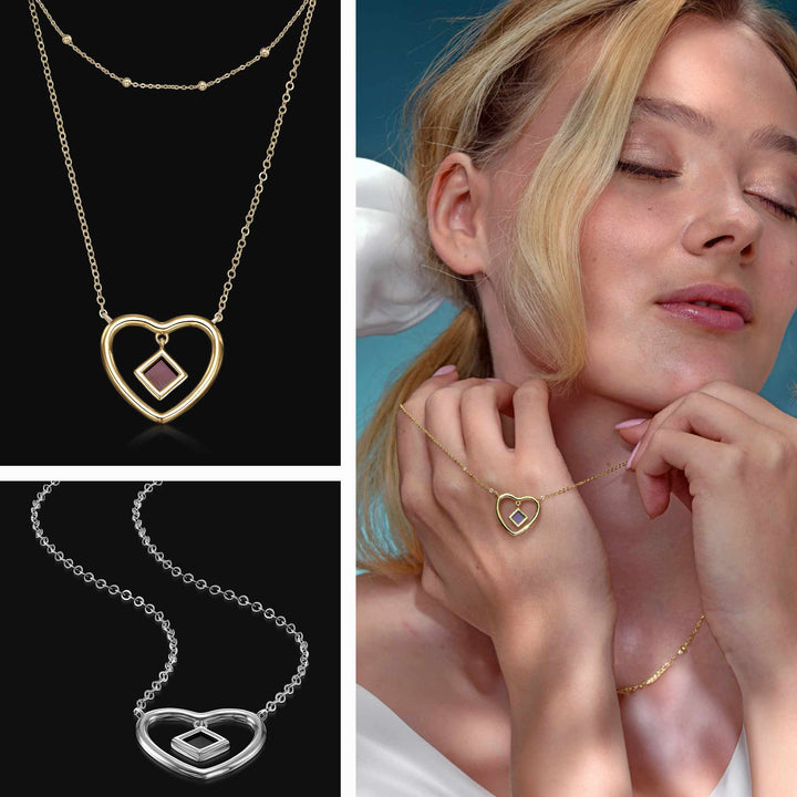Unique gifts valentines heart necklace with nano Bible in silver