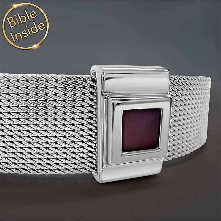 Christian bracelet with nano Bible – distinctive unique valentine present for men
