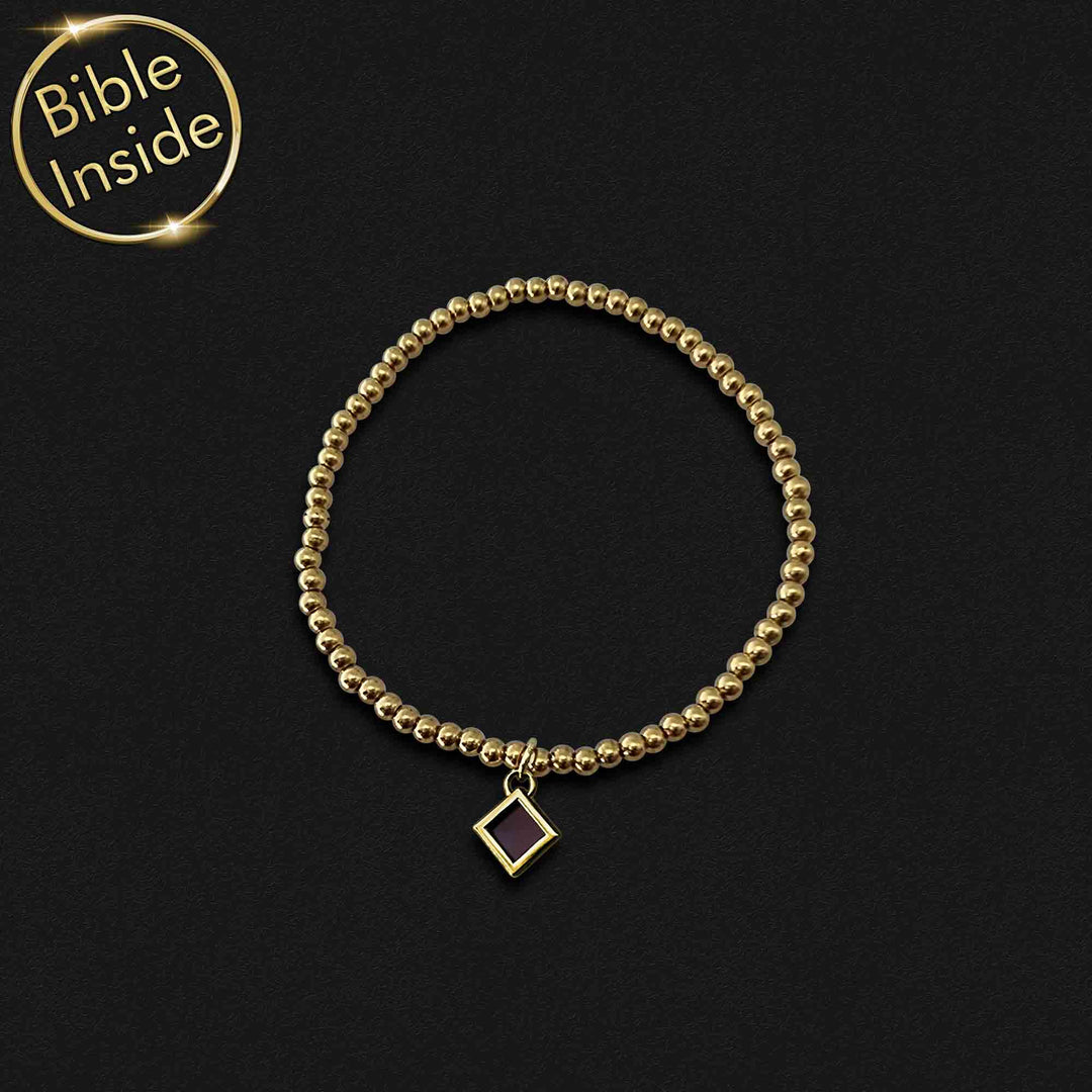 Gold finish Christian bracelet with New Testament chip - unique trinity symbol
