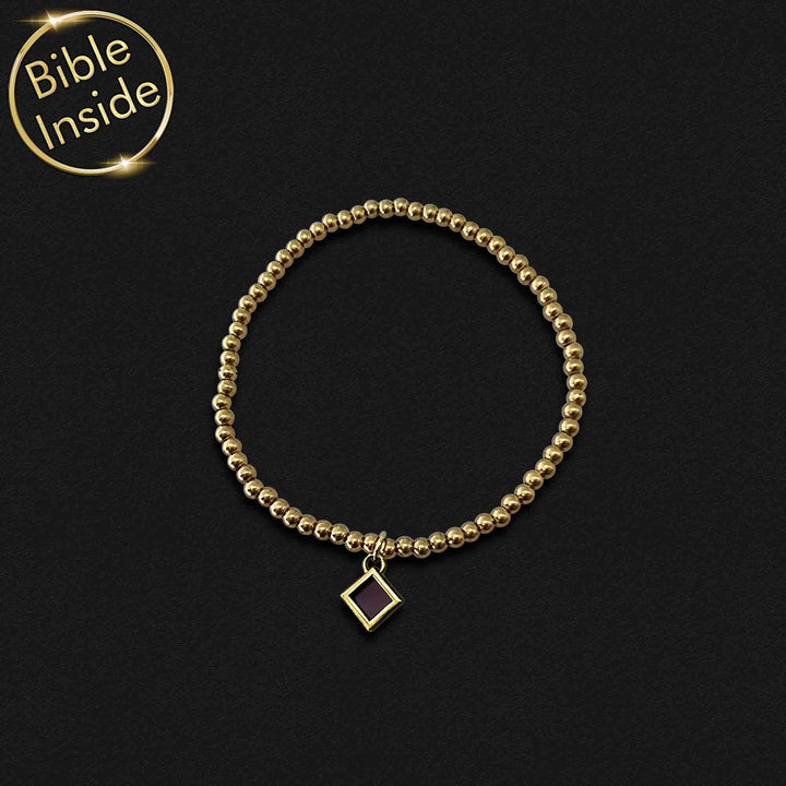 Gold finish Christian bracelet with New Testament chip - unique trinity symbol
