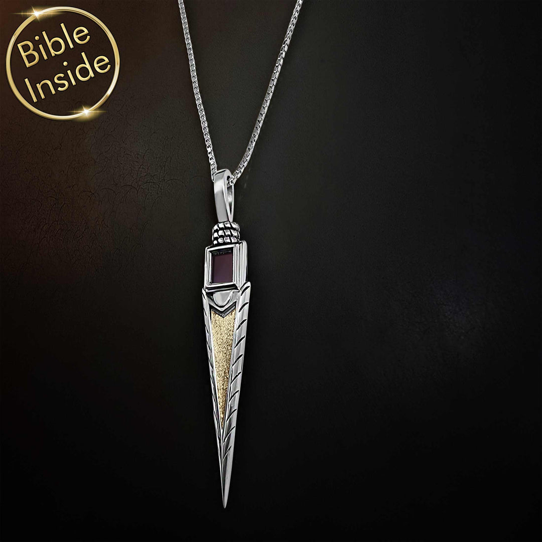 Arrow pendant with Scripture technology – unique valentine gift for Christian men