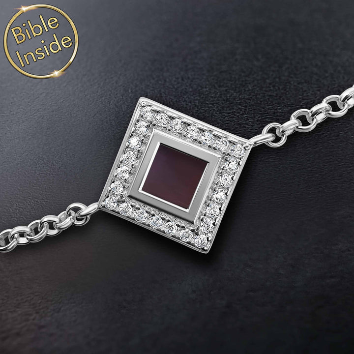 Valentines Day gift for wife, sterling silver bracelet with scripture inside
