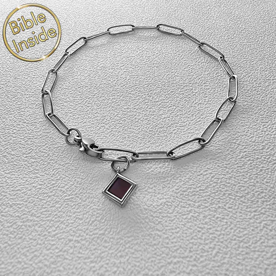 Rhombus bracelet valentines gifts with New Testament chip inside