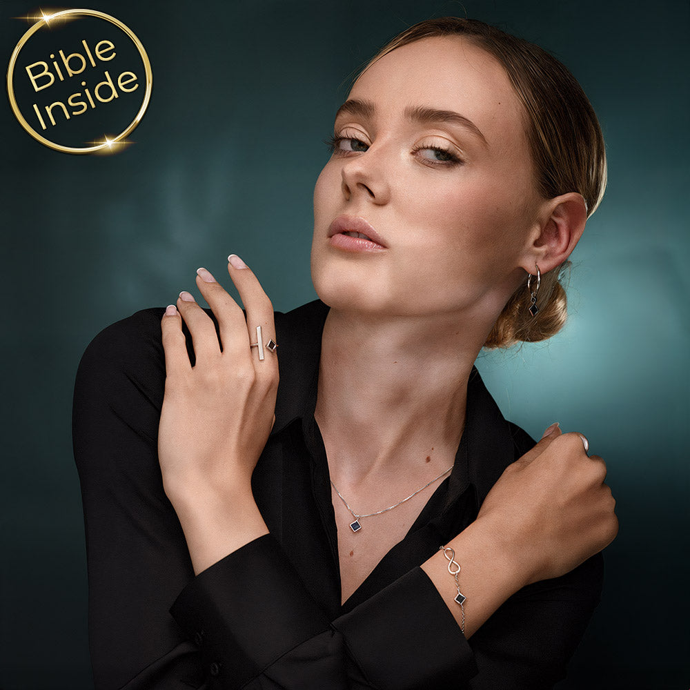 Elegant Valentine's Day jewelry bracelet with Bible technology