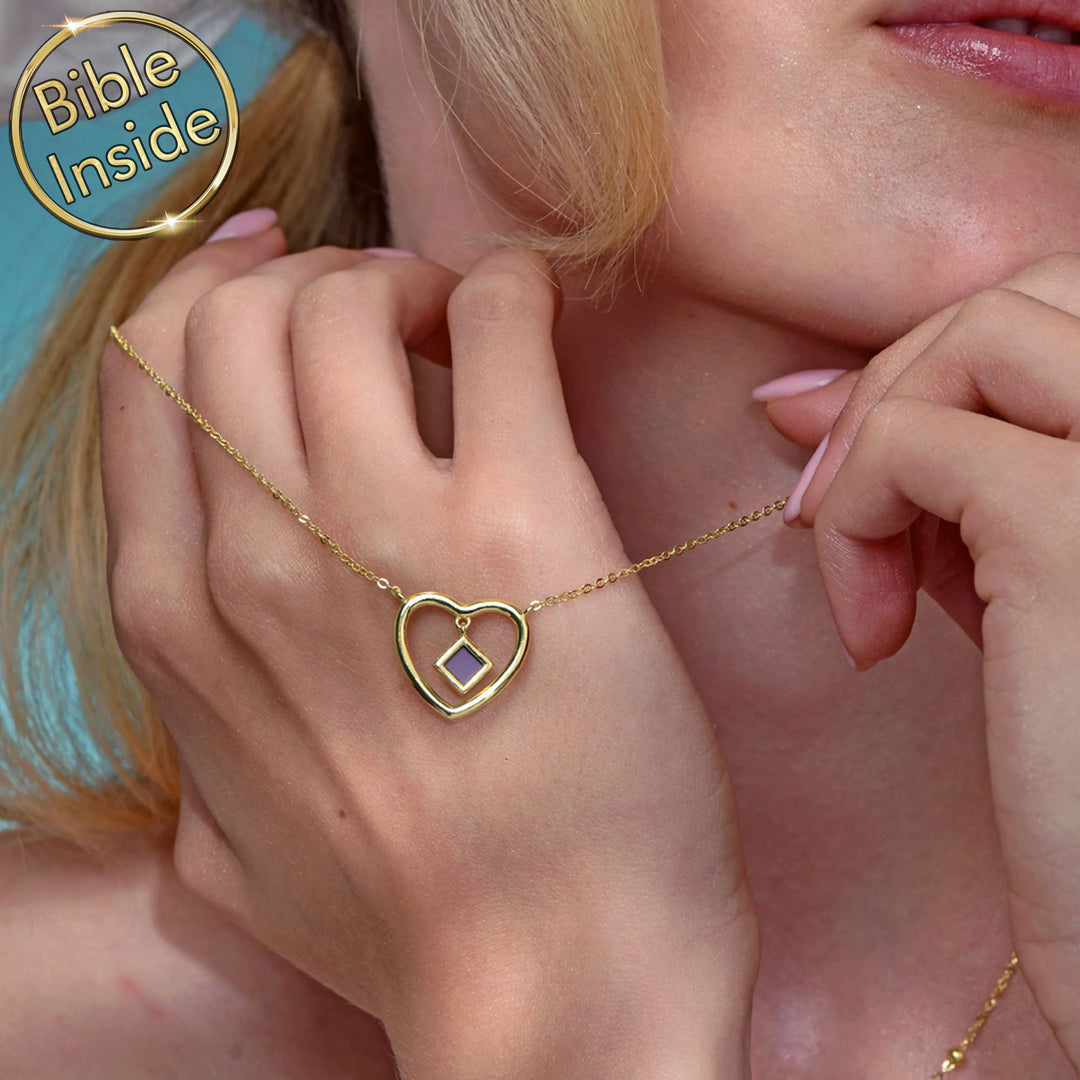 Heart pendant valentine's day gift necklace for Christian women