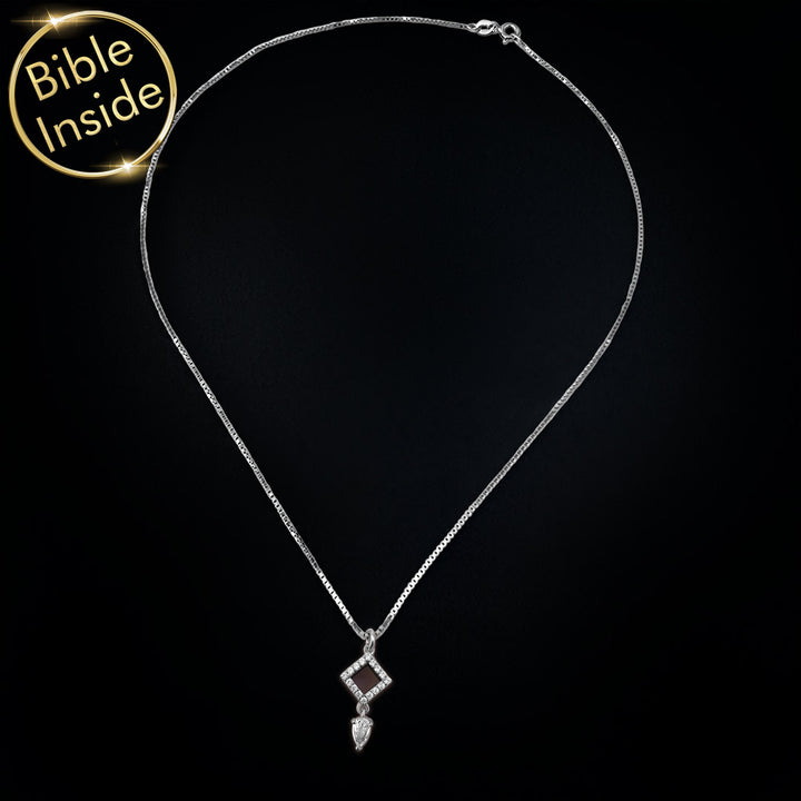 Valentine's Day gift necklace with Biblical scripture inside pendant