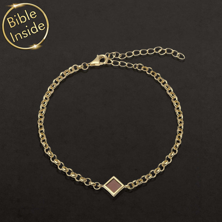 Gold-plated rhombus bracelet, romantic valentines day present for wife