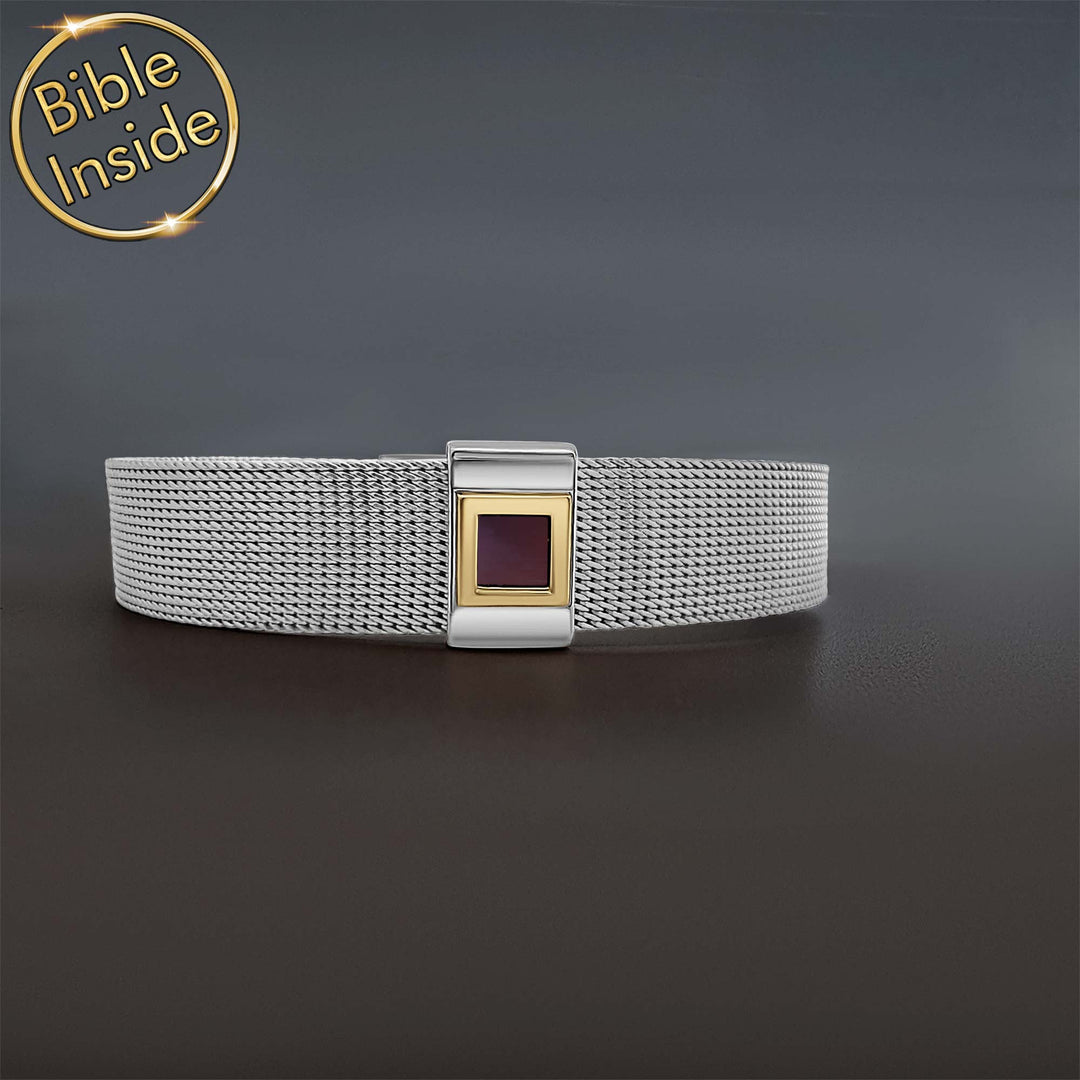 Stylish mens Valentines day jewelry with hidden Bible text – perfect boyfriend gift
