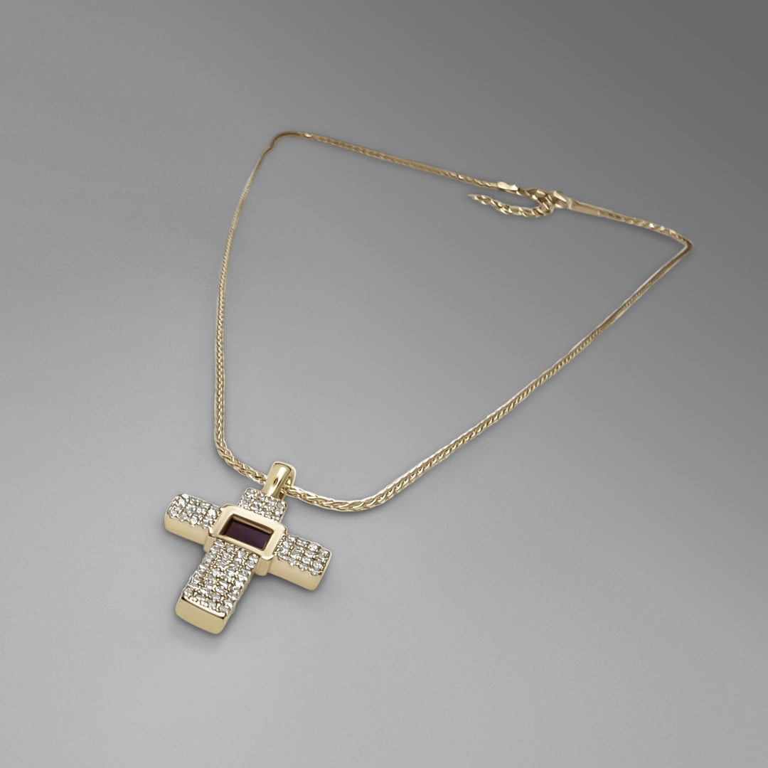 Gold plated valentines gift – Aurora Cross with nano scripture