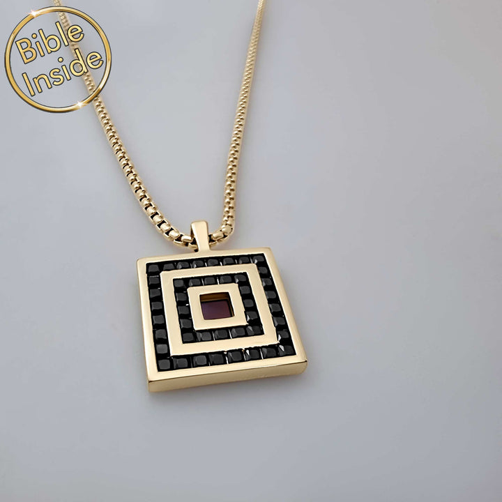 Men's Christian necklace with Bible chip – unique valentines day present