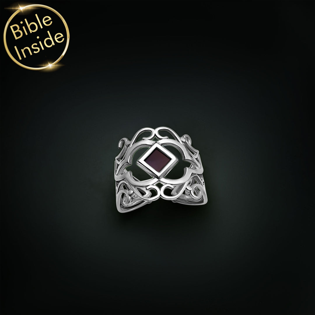 Daily wear Christian rings for women - nano Bible jewelry in sterling silver