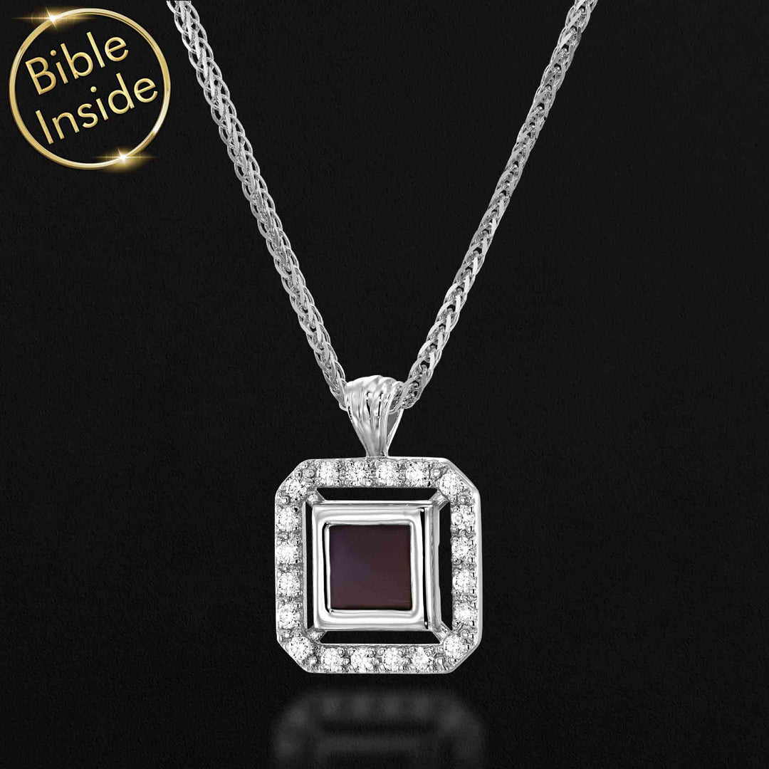 Elegant Christian necklace for women with scripture chip