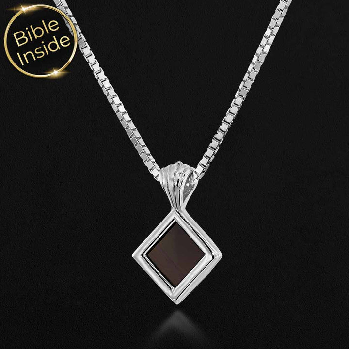Sterling silver women's jewelry gifts with nano Bible rhombus design