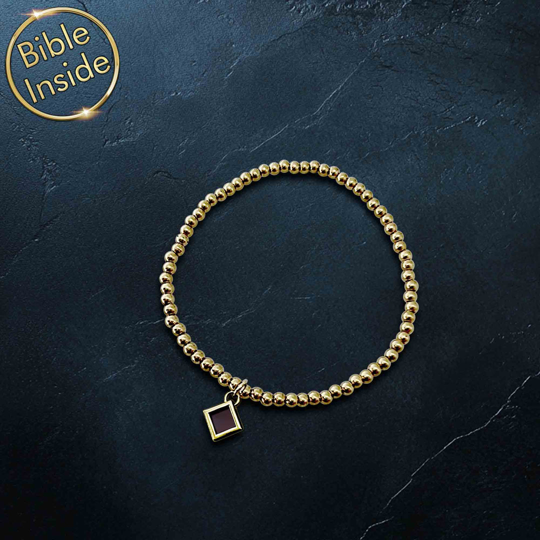 Bubble-3 womens Christmas jewelry bracelet with scripture inside - modern Christian accessory