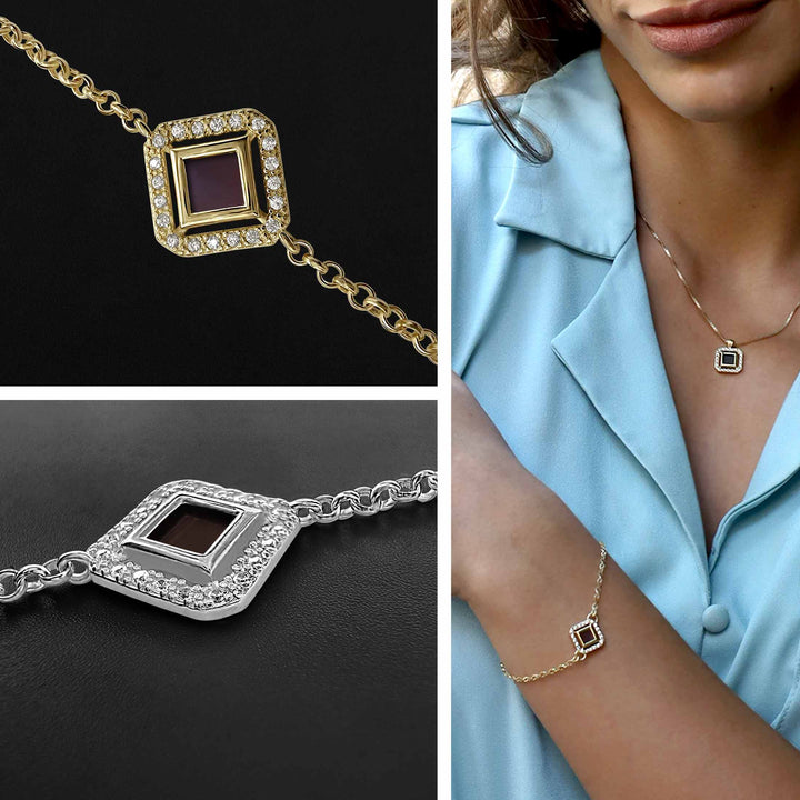Jewelry for women featuring rhombus nano Bible bracelet in sterling silver