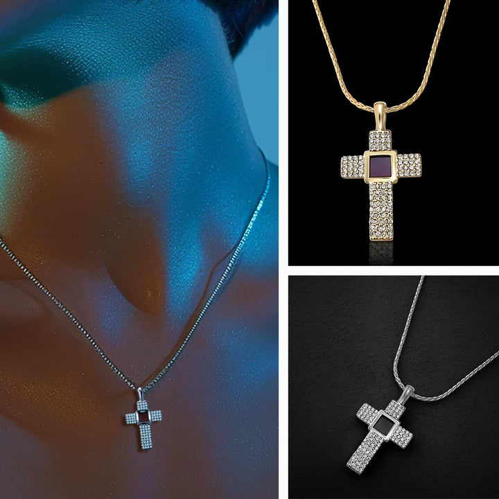 Womens real jewelry Aurora cross necklace with nano Bible – Christian gift