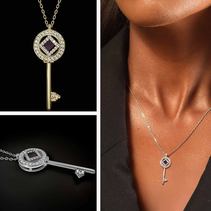 Womens religious jewelry – Kingdom Key necklace with nano Bible chip
