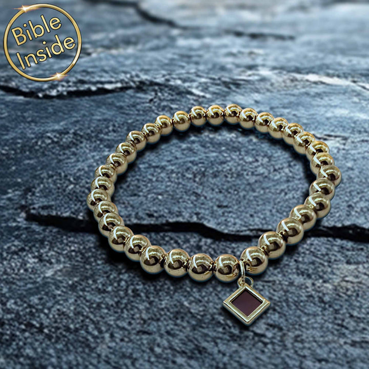 Christian bracelet for her featuring miniature Bible technology – meaningful gift
