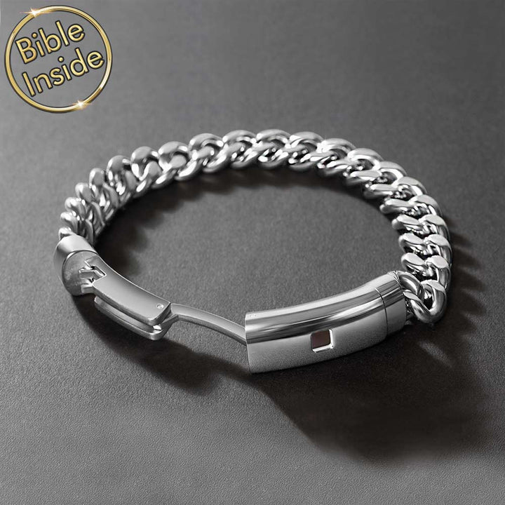 Men's micro Bible bracelet – minimalist faith jewelry for daily wear